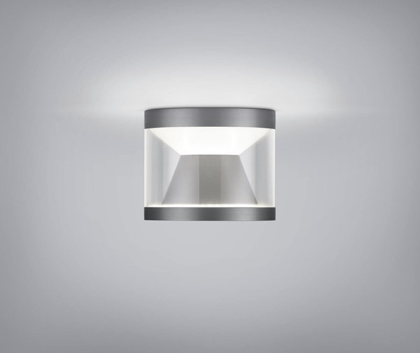 Helestra PORO LED Deckenleuchte 10W dimmbar 90Ra warmweiss Titangrau eloxiert Aluminium klar