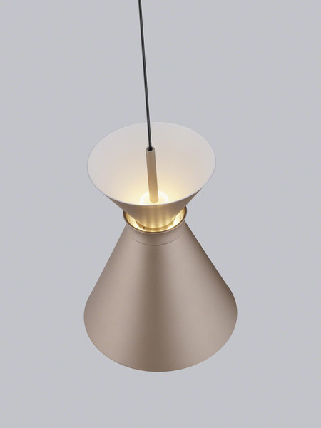 Helestra LUK LED Pendelleuchte 12W dimmbar 90Ra warmweiss Coffee Aluminium satiniert Ø15cm