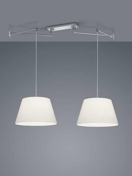 Helestra CERTO E27 Pendelleuchte 2-fach max.60W Chrom Made in Germany 26/1847.04/9276