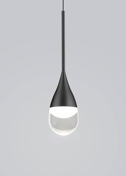 Helestra DEEP LED Pendelleuchte 24W dimmbar 90Ra warmweiss Mattschwarz Aluminium Glas teilsatiniert 120cm