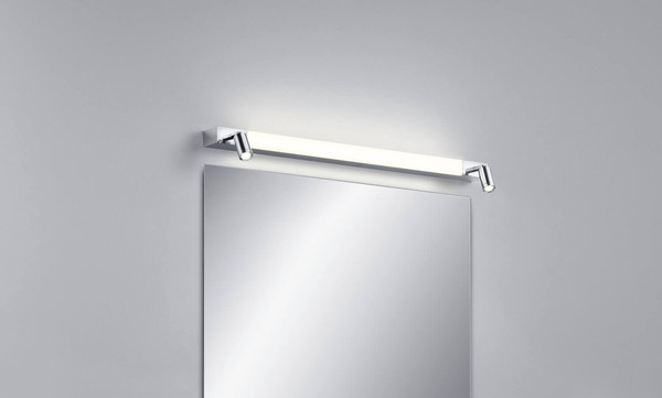 Helestra NERO LED Wandleuchte 12W IP44 90Ra Steuerbare Lichtfarbe, warm-/neutralweiss schwenkbar Chrom Aluminium satiniert