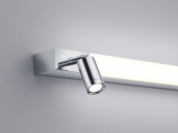 Helestra NERO LED Wandleuchte 12W IP44 90Ra Steuerbare Lichtfarbe, warm-/neutralweiss schwenkbar Chrom Aluminium satiniert