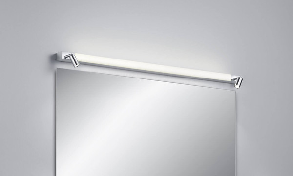 Helestra NERO LED Wandleuchte 17W IP44 90Ra Steuerbare Lichtfarbe, warm-/neutralweiss schwenkbar Chrom Aluminium satiniert