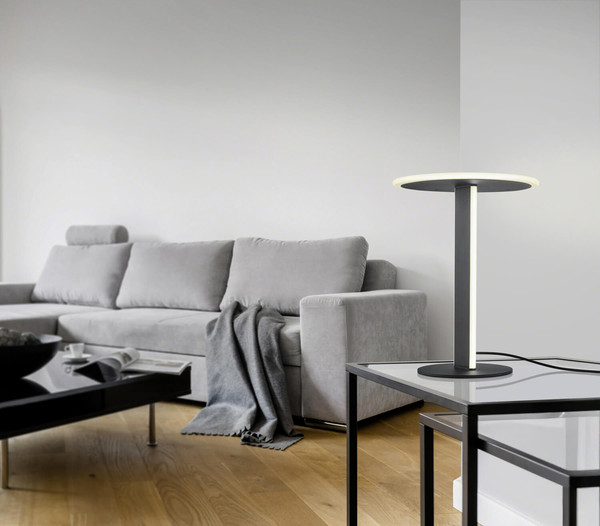 Helestra VAYA LED Tischleuchte 18W dimmbar 90Ra warmweiss Mattweiß Aluminium satiniert