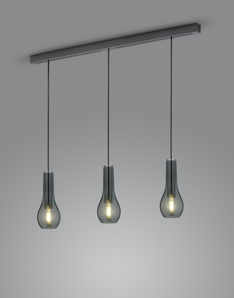 Helestra GARA E27 Pendelleuchte 3-fach max.60W/180W 90Ra Schwarzchrom 6-5066.64