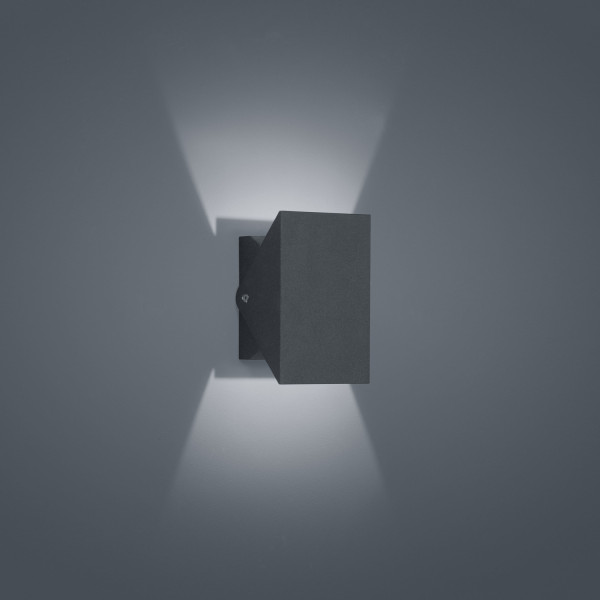 Helestra FREE LED Wandleuchte 10W IP54 90Ra Warmweiss Graphit A18605.93