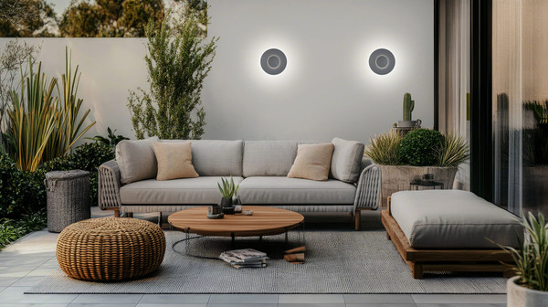 Helestra BUD44 LED Wandleuchte 13W IP65 90Ra warmweiss Graphit Aluminium-Guss