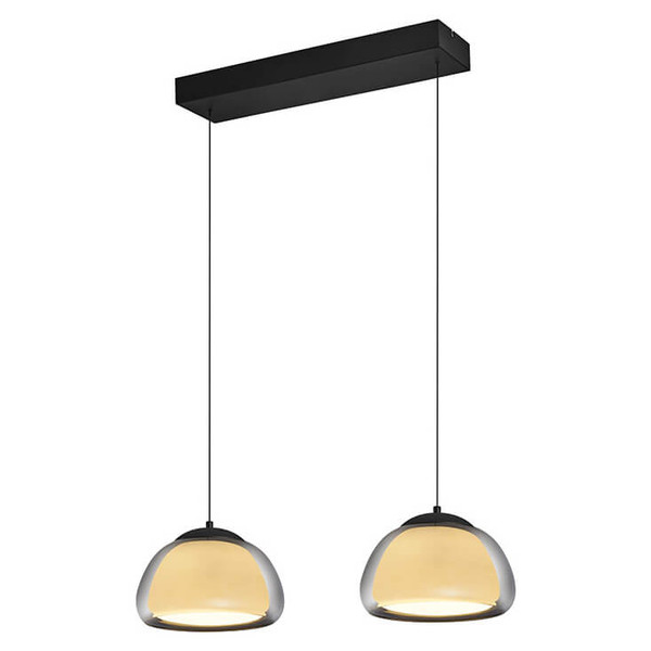 Hell LED Pendelleuchte Luxxo dimmbar 22W Dim to Warm extrawarm- bis warmweiss 90Ra B-Link Schwarz Rauchglas 89x24,5cm 20635/2-06