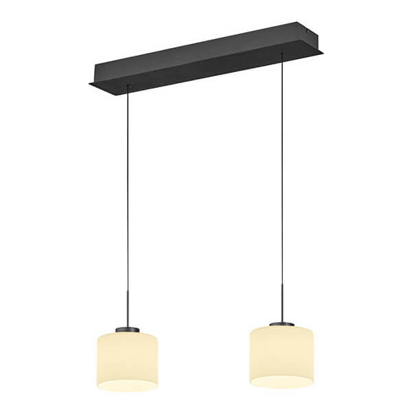 Hell LED Pendelleuchte Abby dimmbar 12W warmweiss 90Ra B-Link Anthrazit matt Opalglas 64x15cm 20660/2-39