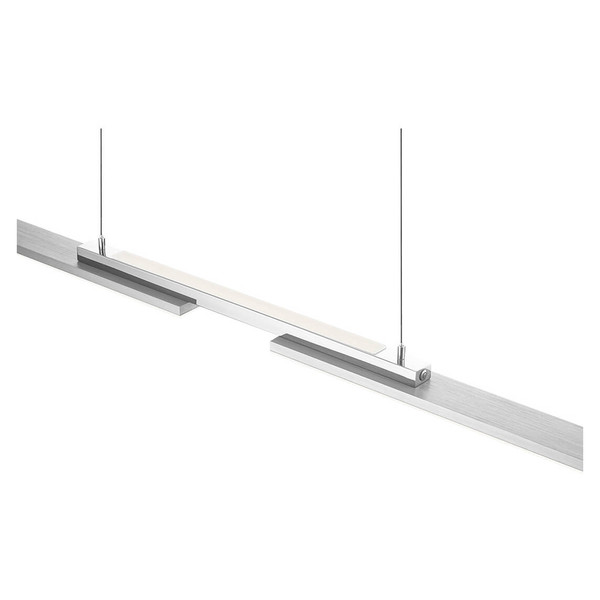 Hell LED Pendelleuchte More dimmbar 37W CCT steuerbare Lichtfarbe 3-stufig extrawarm- bis neutralweiss 90Ra Nickel matt 130x6cm 20667/3-92