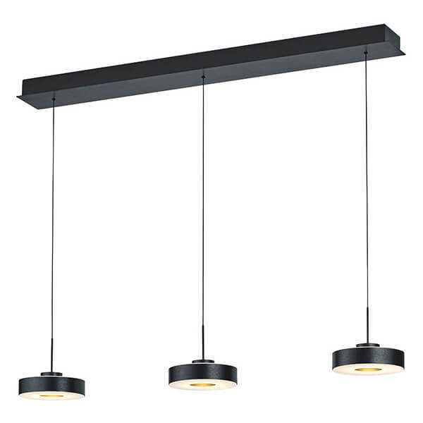 Hell LED Pendelleuchte Spencer dimmbar 18W warmweiss 90Ra B-Link Anthrazit matt Opalglas 110x18cm 20682/3-39