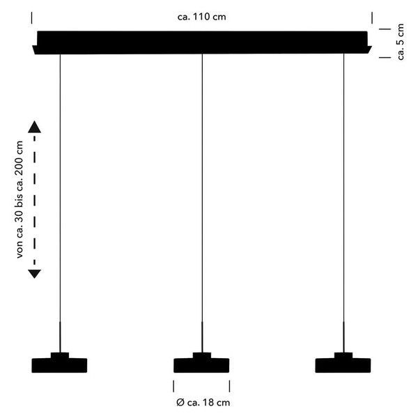 Hell LED Pendelleuchte Spencer dimmbar 18W warmweiss 90Ra B-Link Anthrazit matt Opalglas 110x18cm 20682/3-39