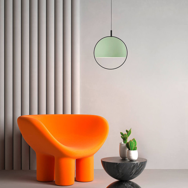 Hell LED Pendelleuchte Hoop dimmbar 15W warmweiss 90Ra B-Link Mintgrün Ø30cm 20694/1-57