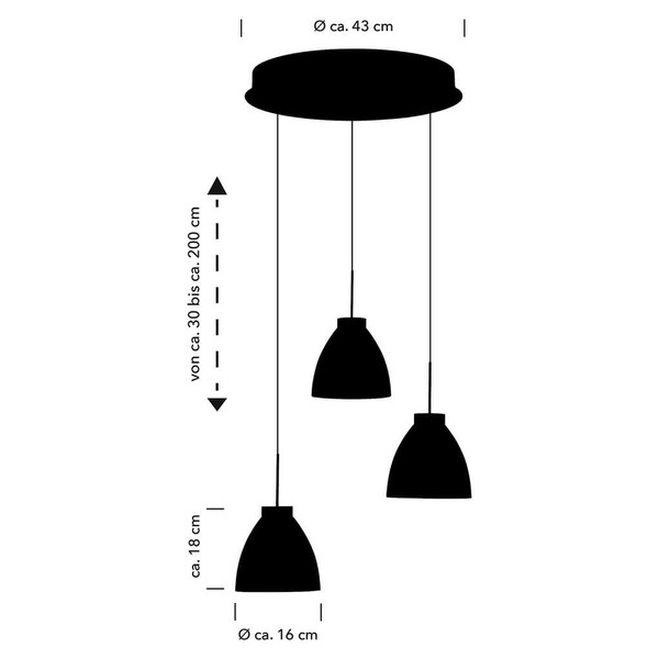 Hell LED Pendelleuchte Henry dimmbar 18W warmweiss 90Ra B-Link Anthrazit matt Ø46cm 20722/3-39