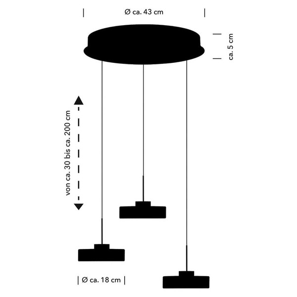 Hell LED Pendelleuchte Spencer dimmbar 18W warmweiss 90Ra B-Link Anthrazit matt Opalglas Ø43cm 20726/3-39