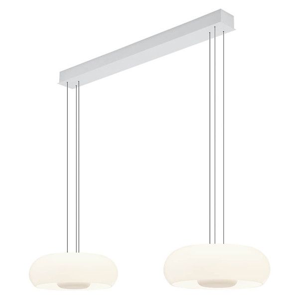 Hell LED Pendelleuchte Siena dimmbar 54W CCT steuerbare Lichtfarbe stufenlos extrawarm- bis tageslichtweiss 90Ra B-Link Weiß Opalglas 110x36cm 20755/2-07