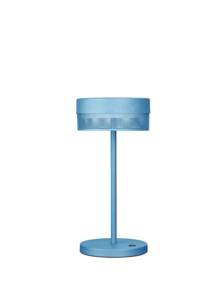 Hell Mesh LED Akkuleuchte 2-fach Warmweiss Dimmbar USB Pastellblau 50430/1-21