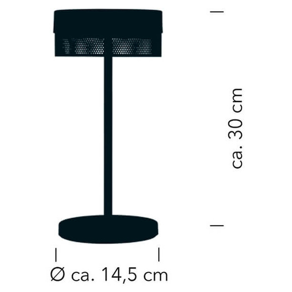 Hell LED Akku-Tischleuchte Mesh-B dimmbar 1,8W warmweiss 90Ra IP54 Schwarz Gold 30cm 50430/1-51