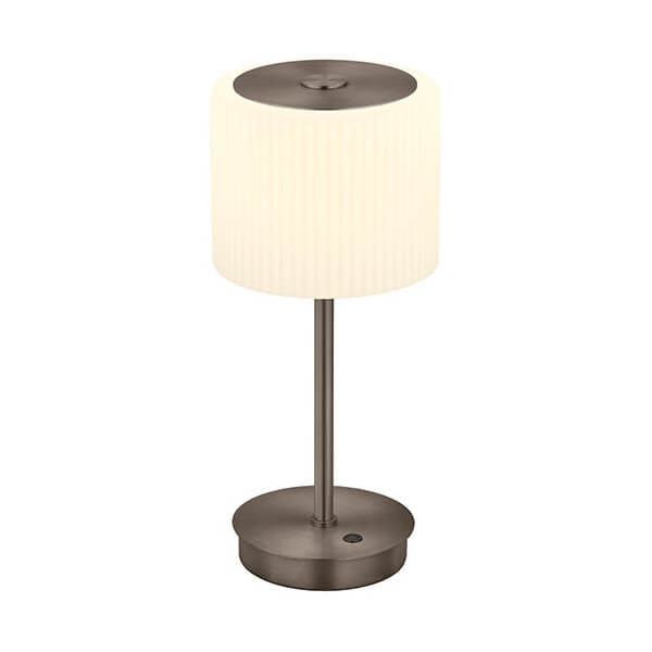 Hell LED Tischleuchte Elli dimmbar 6W warmweiss 90Ra Bronze Opalglas 34cm 50465/1-15