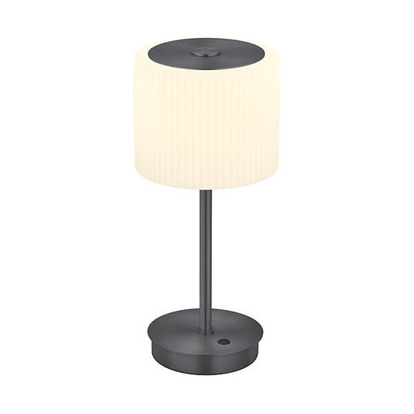 Hell LED Tischleuchte Elli dimmbar 6W warmweiss 90Ra Anthrazit matt Opalglas 34cm 50465/1-39