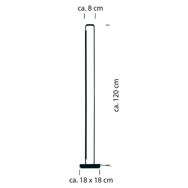 Hell LED Stehleuchte Box dimmbar 35W warmweiss 90Ra Alu 120cm 60519/1-36