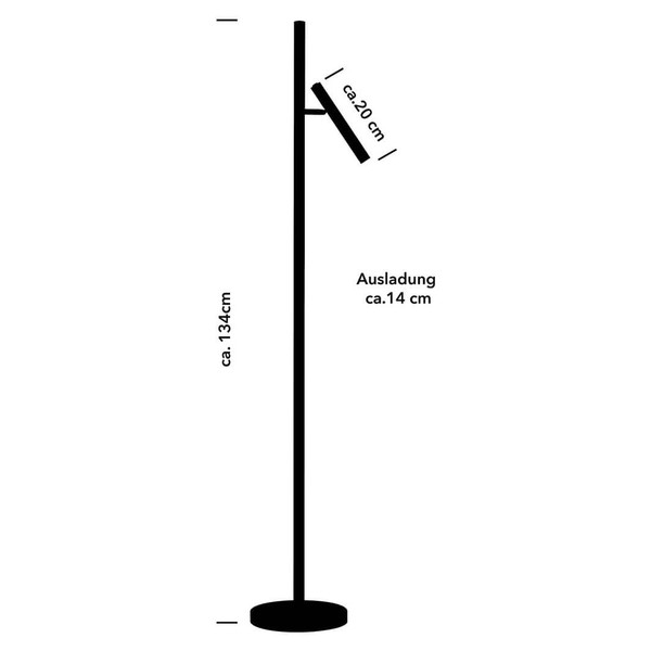 Hell LED Akku-Stehleuchte Streak-B dimmbar 1,8W warmweiss 90Ra Hellrosa 134cm 60561/1-58