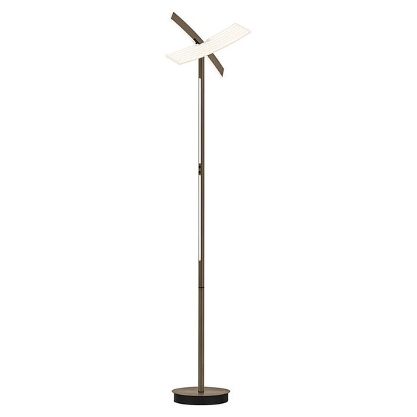 Hell LED Stehleuchte Twice dimmbar 56W CCT steuerbare Lichtfarbe stufenlos extrawarm- bis tageslichtweiss 90Ra Bronze 185cm 60568/1-15