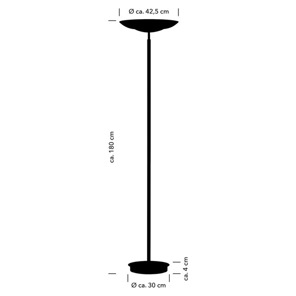 Hell LED Stehleuchte Ferdi dimmbar 36W CCT steuerbare Lichtfarbe 3-stufig extrawarm- bis neutralweiss 90Ra Messing matt Alabasterglas 180cm 60582/1-01