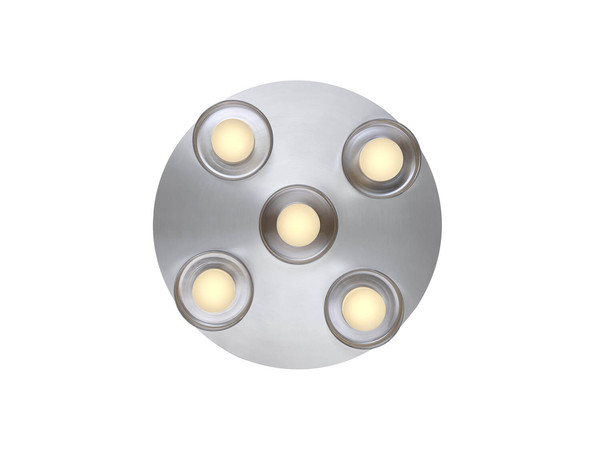 Hell Dune LED Deckenleuchte 5-fach steuerbare Lichtfarbe Dimmbar >90Ra Nickel 70621/5-92