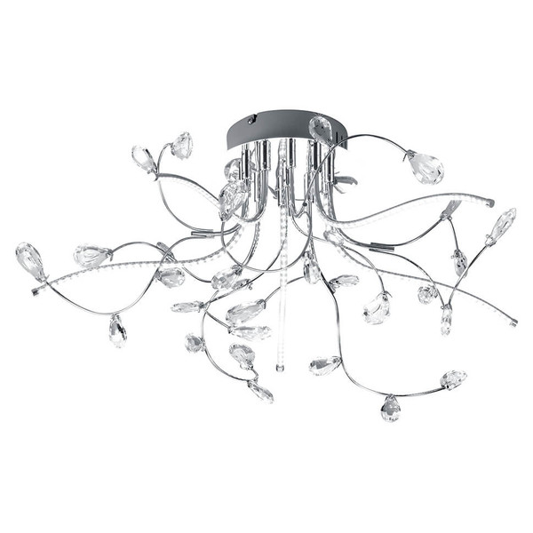 Hell LED Deckenleuchte Crystal X 26W warmweiss 90Ra Chrom Klarglas Ø54cm 70638/540-02