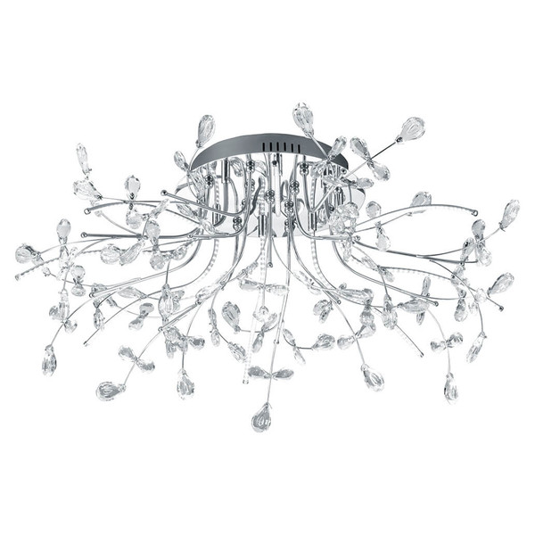 Hell LED Deckenleuchte Crystal X dimmbar 36W warmweiss 90Ra Chrom Klarglas Ø77cm 70639/770-02