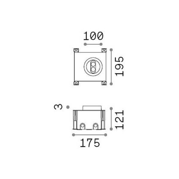 Ideal Lux TAURUS LED Einbauleuchte 6W Stahlfarben IP67 warmweiss 277004