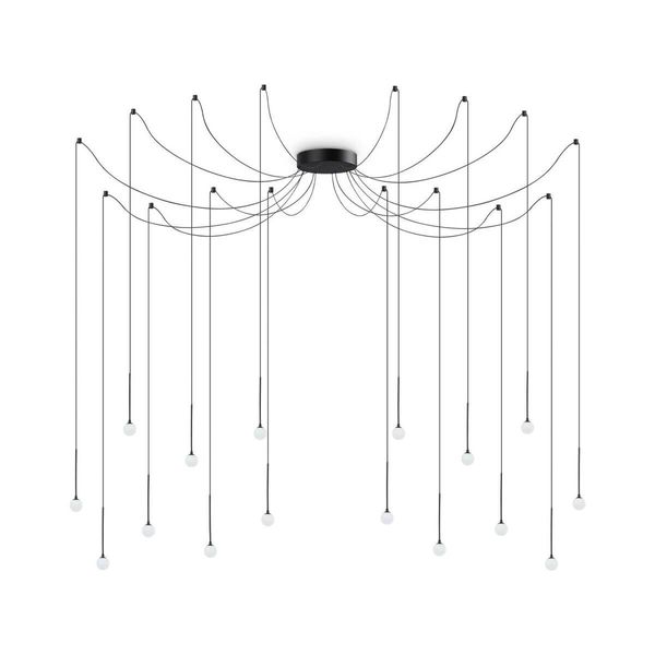 Ideal Lux LUCCIOLA LED Pendelleuchte 16x 16x16W ⌀200mm Schwarz warmweiss 284002