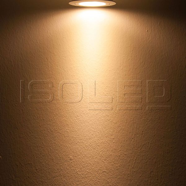 ISOLED LED Einbaustrahler, weiß, 8W, 72°, rund, warmweiß, dimmbar