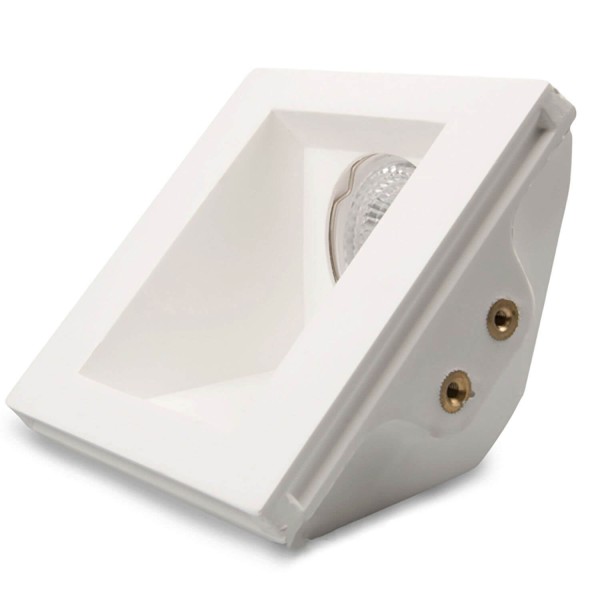 ISOLED Gips-Einbaustrahler GU5.3, quadratisch, rückversetzt, asymmetrisch, weiß