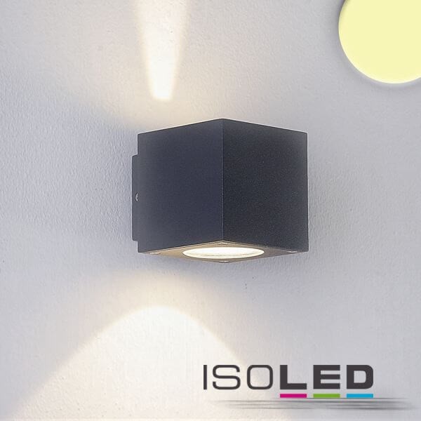 ISOLED LED Wandleuchte Up&Down 2x3W CREE, IP54, anthrazit, warmweiß