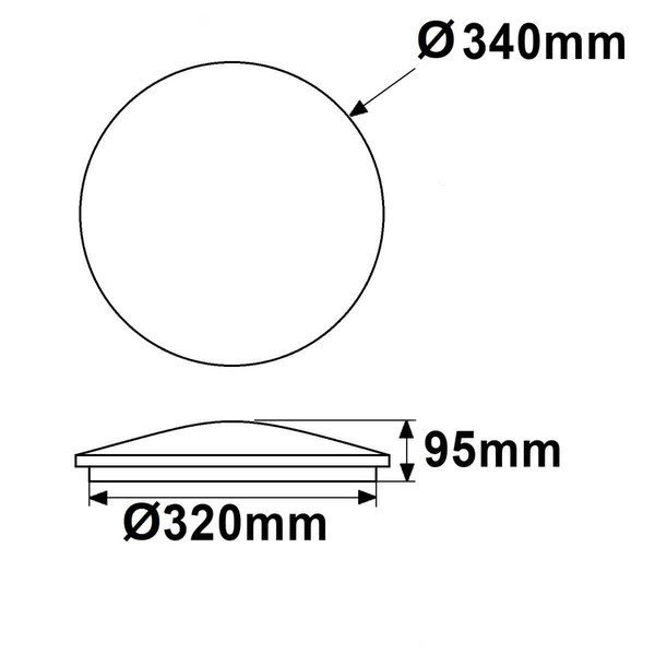 Isoled LED Decken/Wandleuchte weiß, rund, 18W, DN340, IP42, ColorSwitch 2700/3000/4000K 112343
