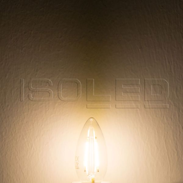 ISOLED E14 LED Kerze, 2W, klar, warmweiß, dimmbar