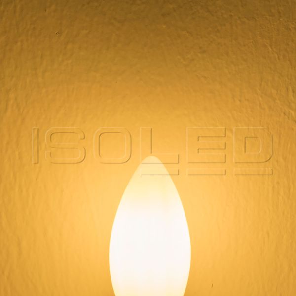 ISOLED E14 LED Kerze, 4W, milky, warmweiß, dimmbar