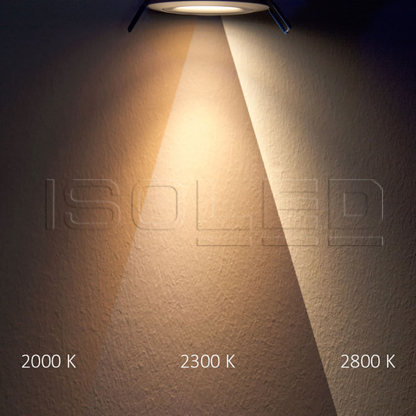 Isoled LED Einbaustrahler SUNSET, weiß, 15W, 45°, 2200-3100K, Dimm-to-warm 112671