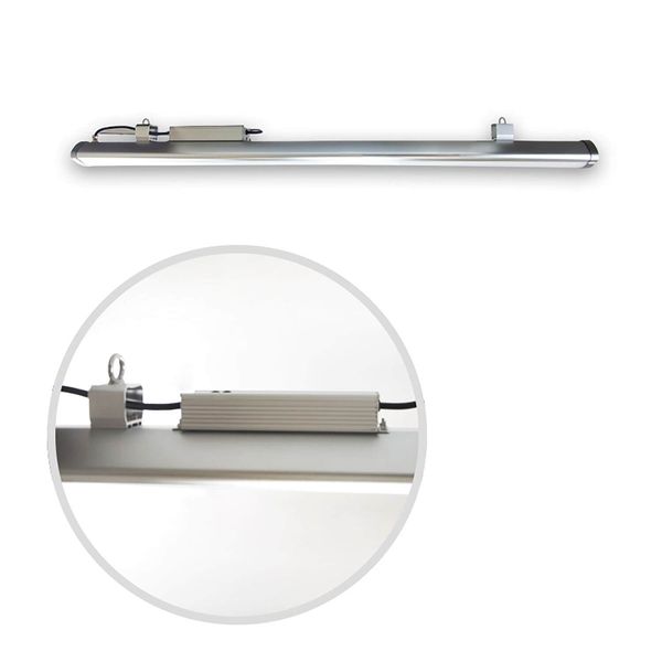 ISOLED LED Hallenleuchte Linear frosted, 120cm, 150W, IK10, IP65, neutralweiß, 1-10V dimmbar