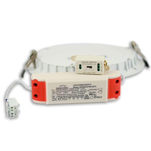 ISOLED LED Downlight, 24W, ultraflach, ColorSwitch 2600/3100/4000K, dimmbar