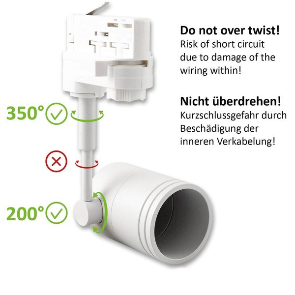 ISOLED 3-PH Schienen-Adapter für GU10-Spots, weiß