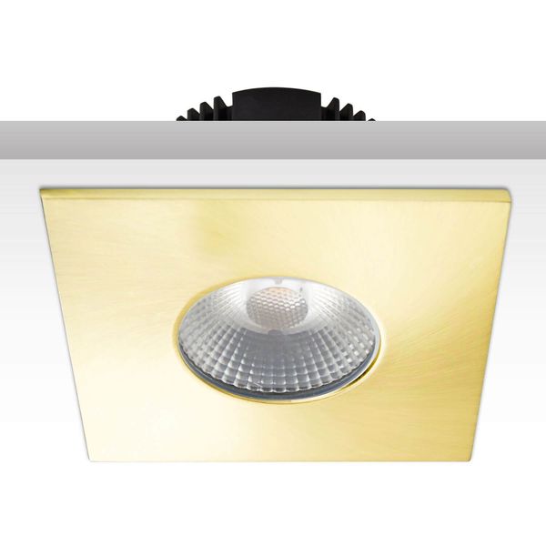 ISOLED Cover Aluminium eckig gold gebürstet für Einbaustrahler Sys-68