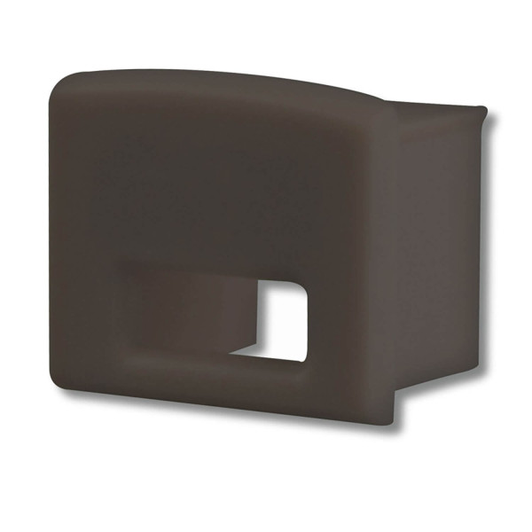 ISOLED Endkappe EC11B schwarz für Profil SURF12 BORDERLESS mit Kabeldurchführung, 1 STK