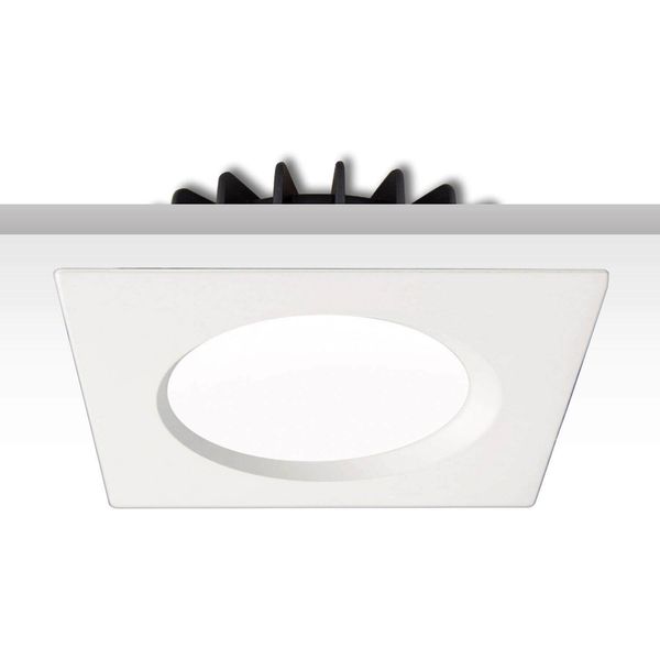 ISOLED Cover Aluminium quadratisch rückversetzt weiß für Einbaustrahler Sys-90