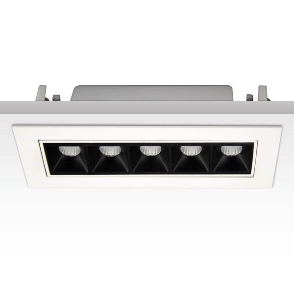 ISOLED LED Einbauleuchte Raster Line weiß/schwarz, 10W, neutralweiß, schwenkbar