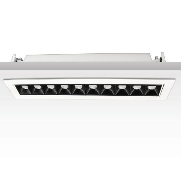 ISOLED LED Einbauleuchte Raster Line weiß/schwarz, 20W, neutralweiß, schwenkbar