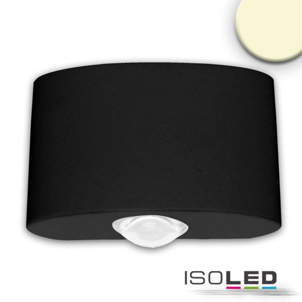 ISOLED LED Wandleuchte Up&Down 2x2W CREE, IP54, sandschwarz, warmweiß