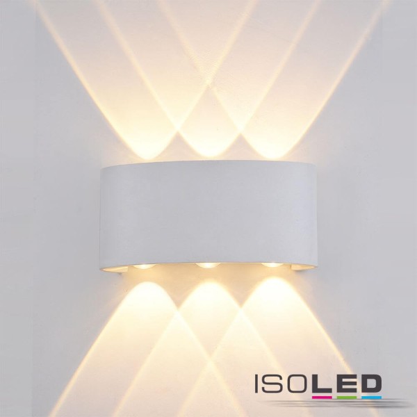 ISOLED LED Wandleuchte Up&Down 6x1W CREE, IP54, sandweiß, warmweiß